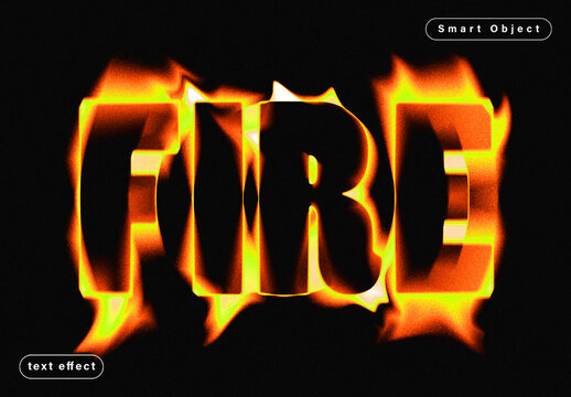 Burning Fire Text Effect Template