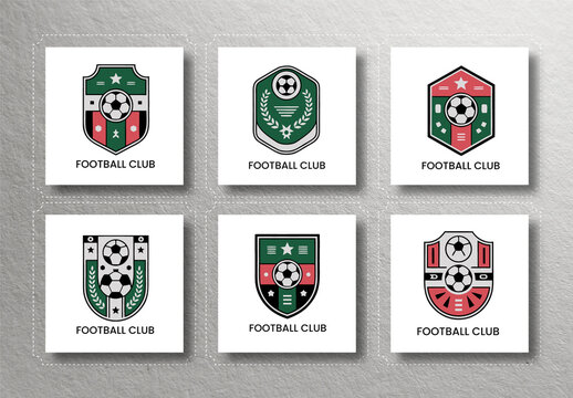 Football Club Logo Badge Set