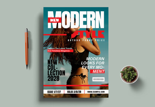 Modern Fashion Magazine Cover Layout