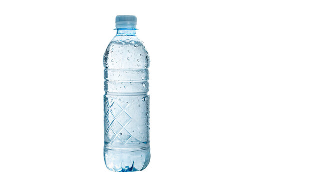 Clear plastic bottle filled with clean drinking mineral water isolated on transparent background Png cut out