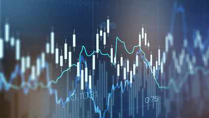 Naklejka na ściany i meble Traders analyze financial charts with data points in a trading session