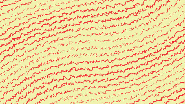 Red scribble pattern on light yellow background featuring hand drawn zigzag lines for artistic creative projects