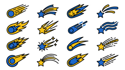 Comet and Shooting Star Icon Set © Vectors