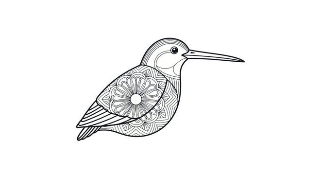 Mandala Kingfisher Bird Vector Illustration