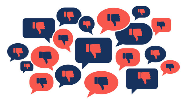 Thumbs Down Speech Bubble Icon Set