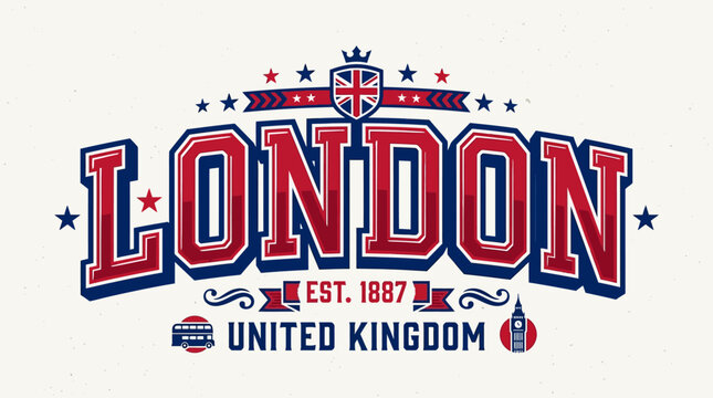 London United Kingdom Vintage Badge Emblem Design