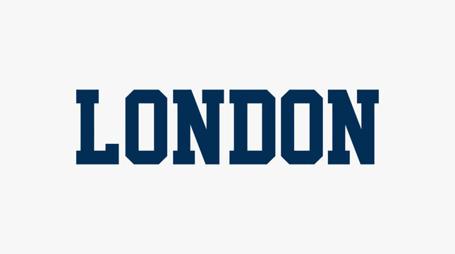 London wordmark design in indigo on white background