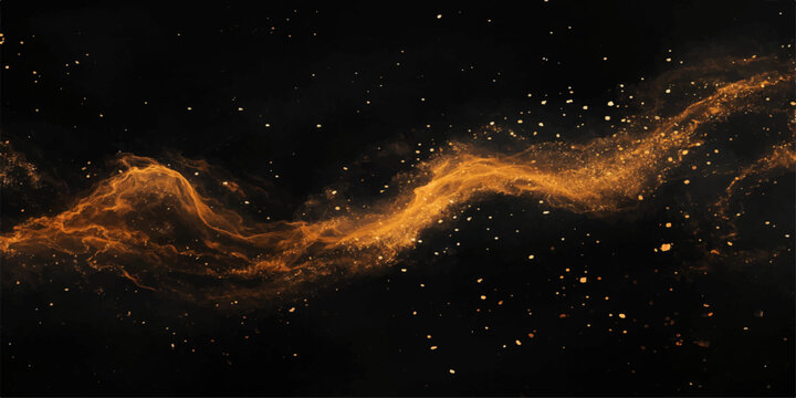 Cosmic Fire in Space Nebula and Galaxy with Glowing Supernova Energy in Dark Starfield Universe Background