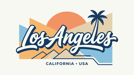 Obraz premium Los Angeles California USA Emblem: Retro Style Travel Design