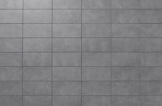 Porcelain stoneware large gray tiles with stone effect on a ventilated facade. Full frame. Background and texture.
