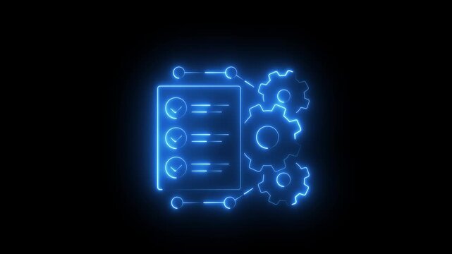 Procedures line icon. black background 4k video.