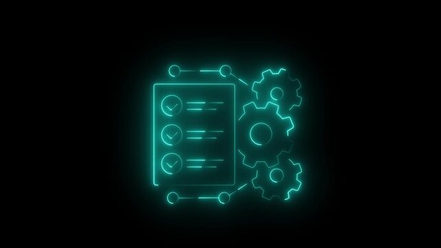 Procedures line icon. black background 4k video.