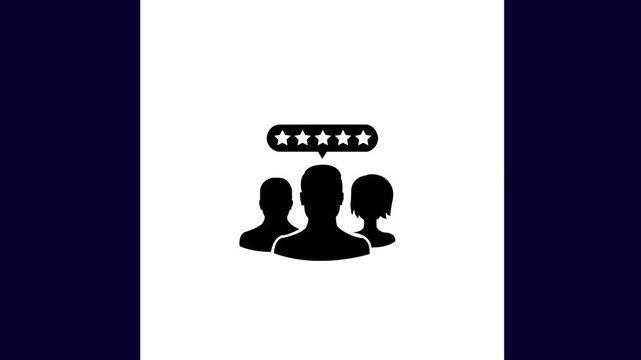 Customer review vector icon white background.