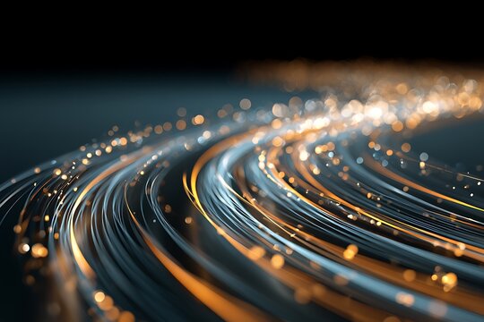 Next generation payment rails, bright fiber optic communication lines carrying digital transactions