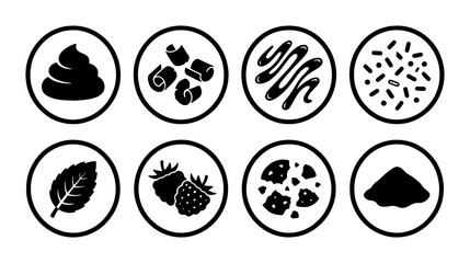 8 Food Ingredient Icons, Silhouette, for Recipe and Culinary Design © Sathi