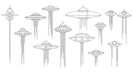 UFO and Flying Saucer Icon Set © NWD
