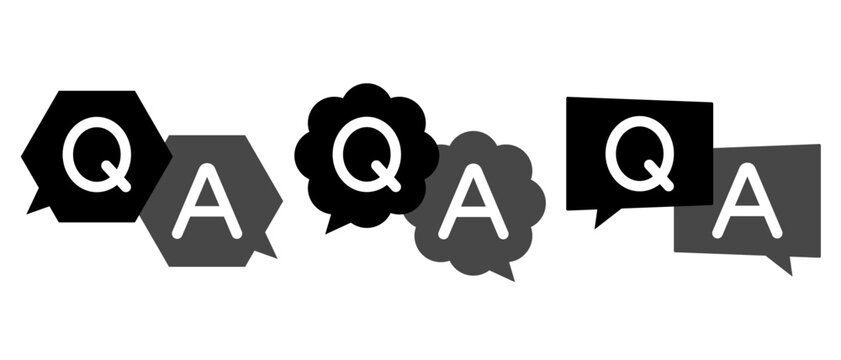 Q&Aを表す質問と回答の吹き出しアイコンセット