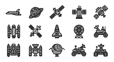 Space Exploration and Satellite Icon Set © ONE
