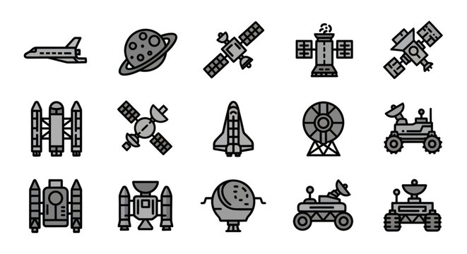 Space Exploration and Satellite Icon Set