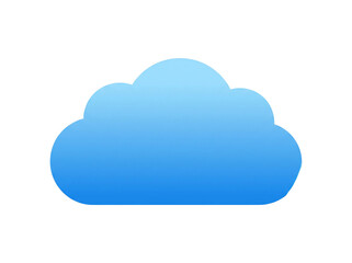 Obraz premium Soft fluffy blue cloud icon featuring a smooth gradient style created with clean vector lines and a minimalist aesthetic design suitable for modern web interface applications or digital weather symbol