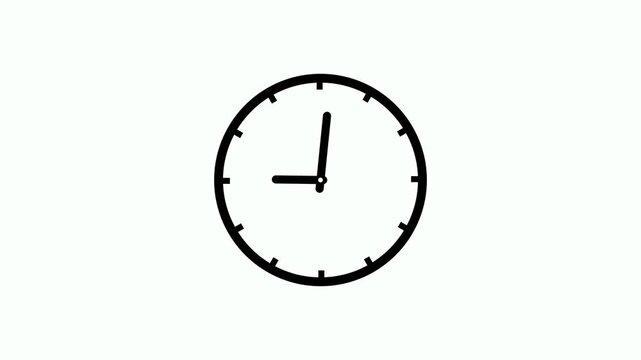 clock icon animation. analog clock timer circle animated. 12 Hours Clock. Clock icon vector,on a white background 4k animation video