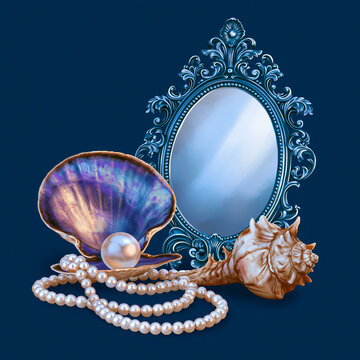 pearl necklace and earrings