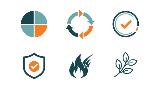 Modern minimal vector icon set for business data process and security design
