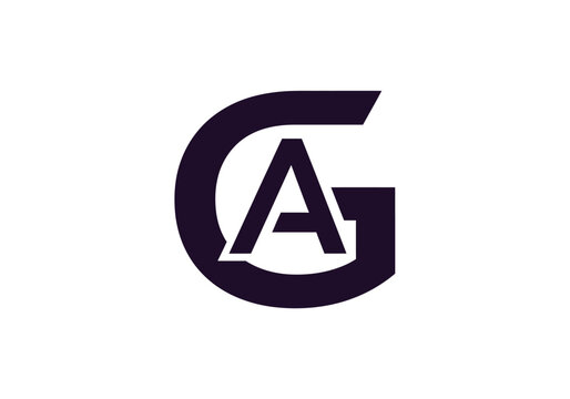 Modern monogram logo featuring intertwined letters G and A.