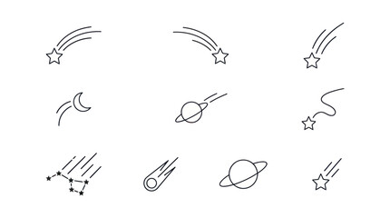 Obraz premium Space and Celestial Icon Set