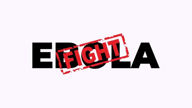 Bold text red stop ebola virus lettering viral illness graphic symbol logo suitable for healthcare campaigns, medical websites & educational materials. 
