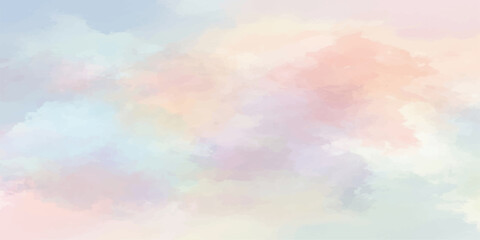 Soft pastel clouds drift across a gentle sky, creating a dreamy, ethereal atmosphere. © LumenCraft