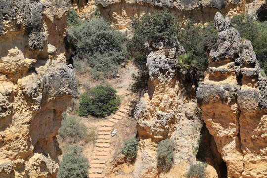 Cliff in the bay of Ponta Pequena Beach, Algarve, Albufeira, Portugal