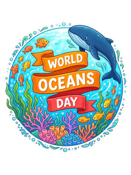 World Oceans Day transparent background illustration