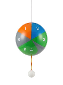 Colorful wheel with numbers on transparent background