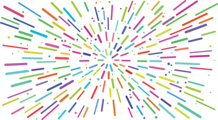 Fototapeta premium Vibrant Abstract Sunburst Background with Colorful Rounded Streaks and Dynamic Radial Pattern