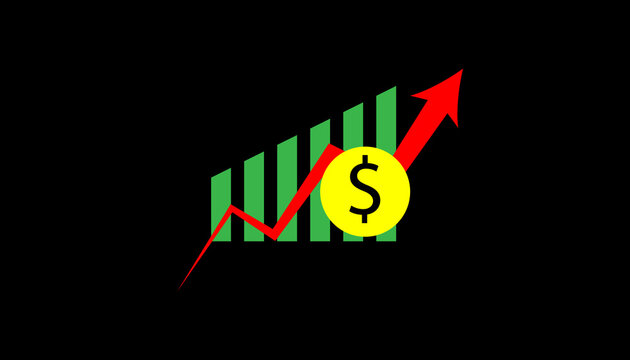 nice and cool value increase business chart wiht doller icn flate vector art images background design