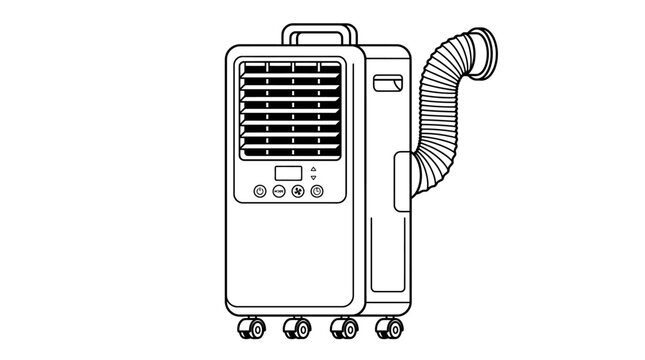 portable air conditioner unit illustration.