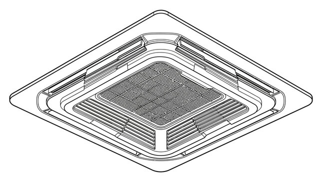 Square air conditioning vent cover.