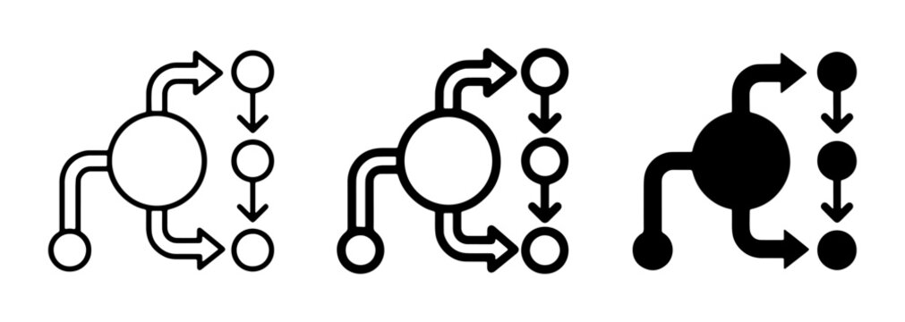 Flowchart Icons, Process Diagrams, Decision Tree Vector Set. Simple Symbols for Workflow, Logic, and Data Flow Visualization.
