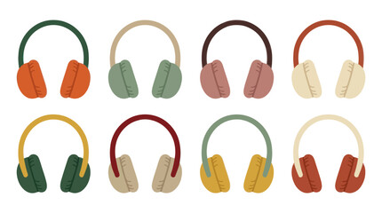Multi-colored winter earmuffs for cold weather protection. © Zity