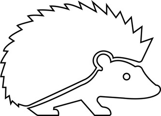 Obraz premium hedgehog vector silhouette icon, with sharp spikes and a charming appearance spiky quills, Animals icons wildlife nature animal profile Graphic Projects, minimal art styles, Nature Designs elements