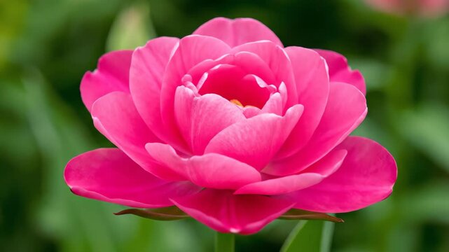 Close-up of pink tulip flowers, pink tulip blooming process