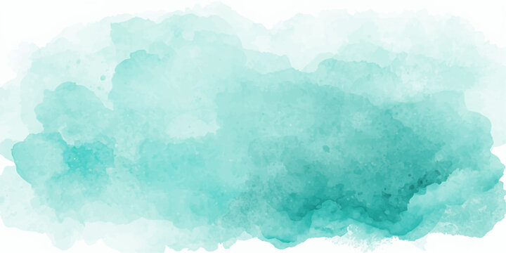 Abstract Blue Watercolor Sky Background with Soft Clouds and Vintage Hand Painted Texture Design