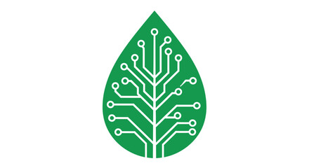 Fototapeta premium Green Leaf Circuit Board Vector Illustration