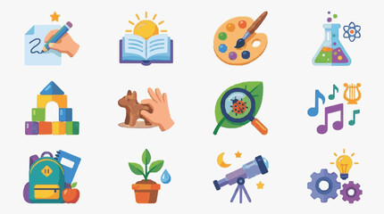 Fototapeta premium Creative Learning and Skill Development Icons.