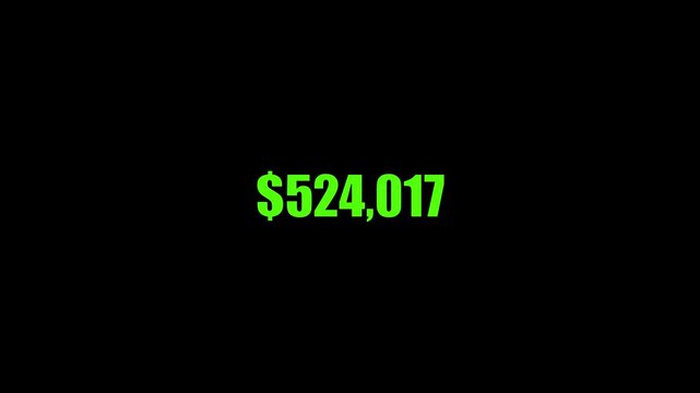 Animated dollar counter showing financial growth