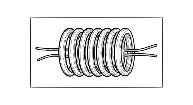 Coil Inductor with Wires - Electrical Component for Electronics and Science