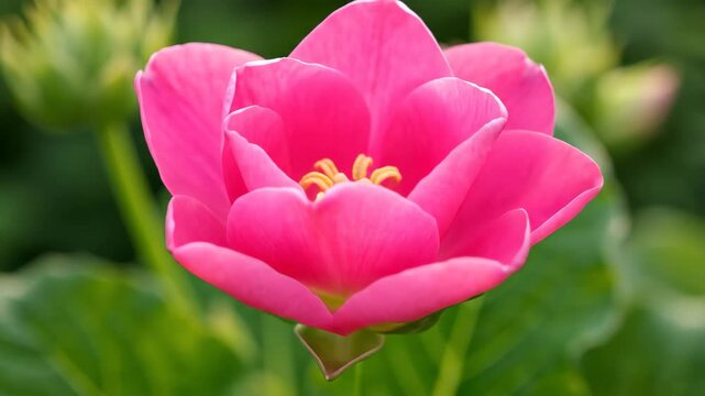 Close-up of pink lotus buds, the blooming process of pink flowers
