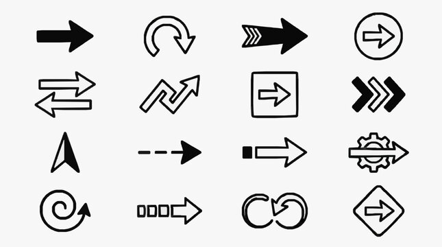 Directional Arrows and Movement Symbols Collection.