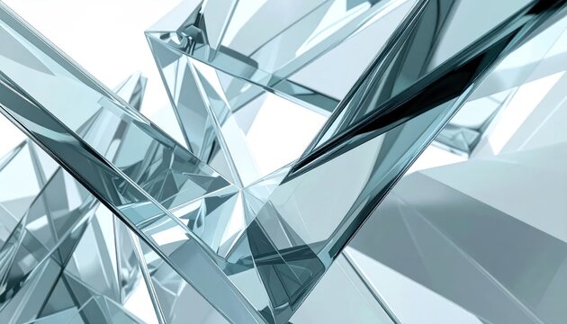 Abstract geometric glass shards and crystalline shapes.